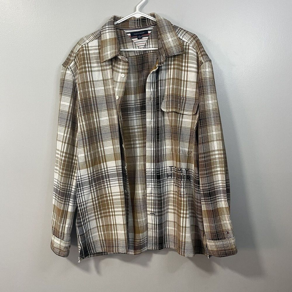 Tommy Hilfiger XXL Cotton Plaid Untucked Flannel Over shirt Shirt Jacket